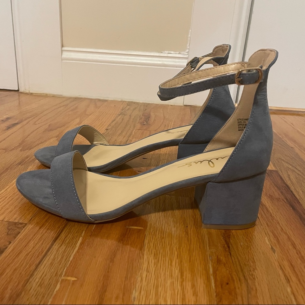 Dusty Blue Chunky Heels